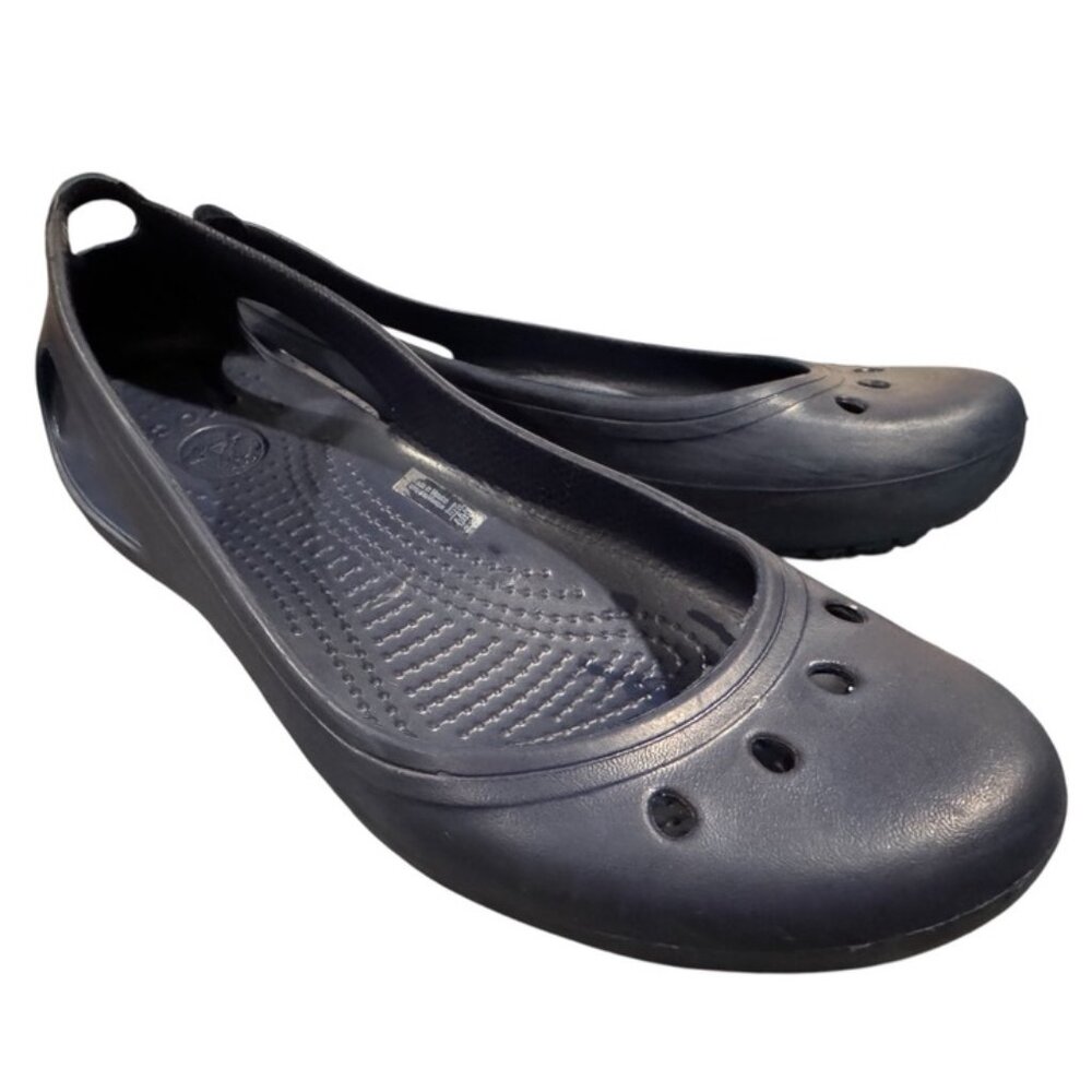 Crocs Ballet Flats Women’s 8 Navy Blue Slip-On Lightweight Comfort Shoes